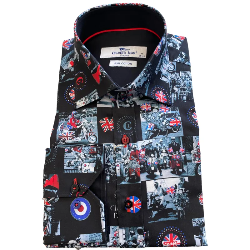 Claudio Lugli Mod Scooter Shirt MEDIUM ONLY