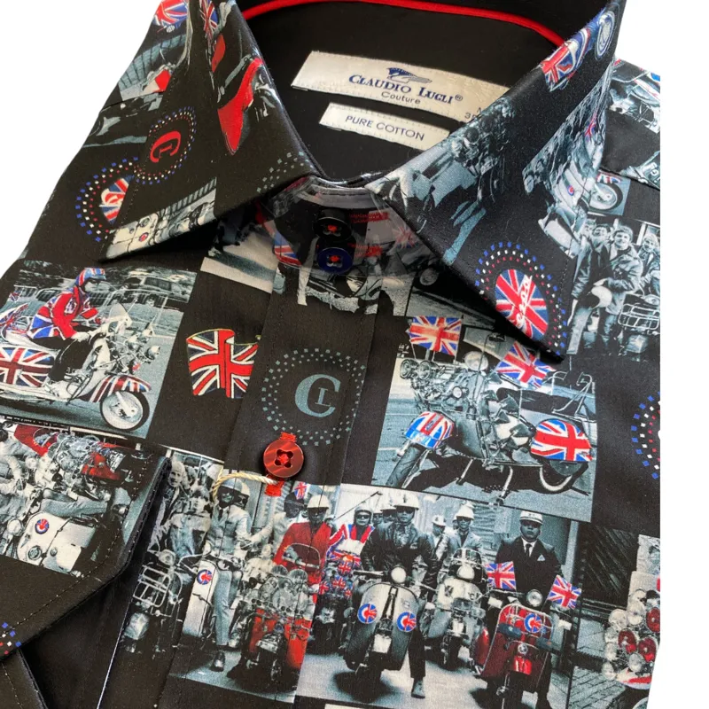 Claudio Lugli Mod Scooter Shirt MEDIUM ONLY-1