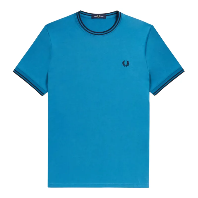 Fred Perry Twin Tipped T-shirt Runaway Bay Ocean / Navy MEDIUM ONLY