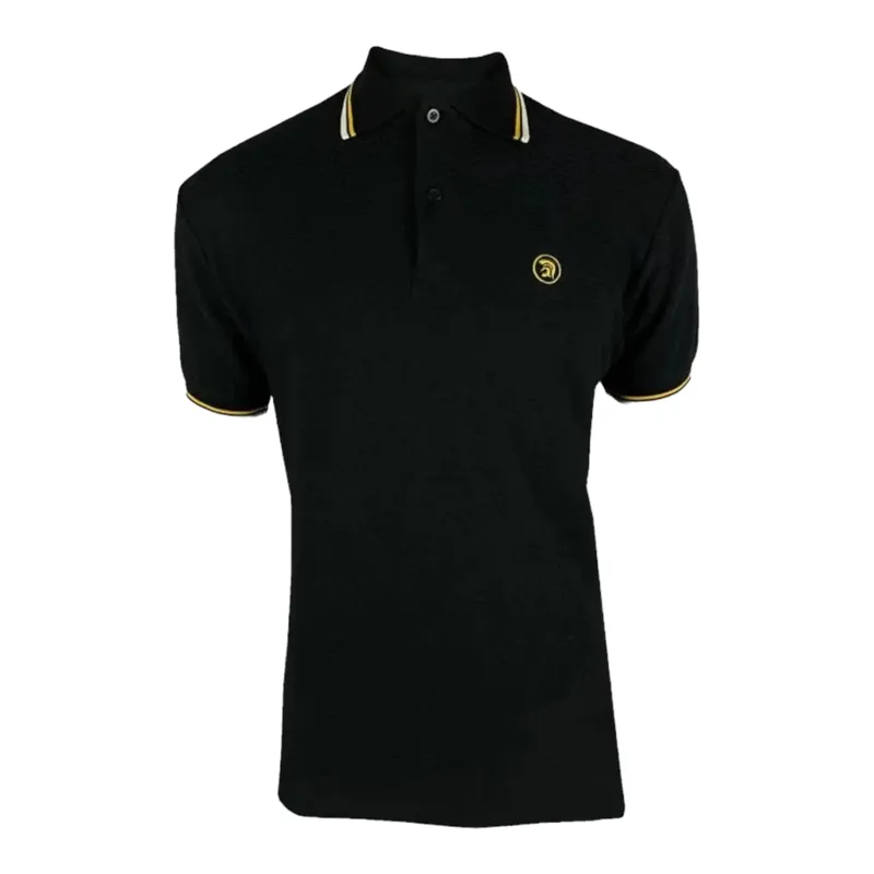 Trojan Twin Tipped Textured Polo Black