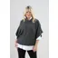 Goose Island cowl neck poncho top Dark Grey