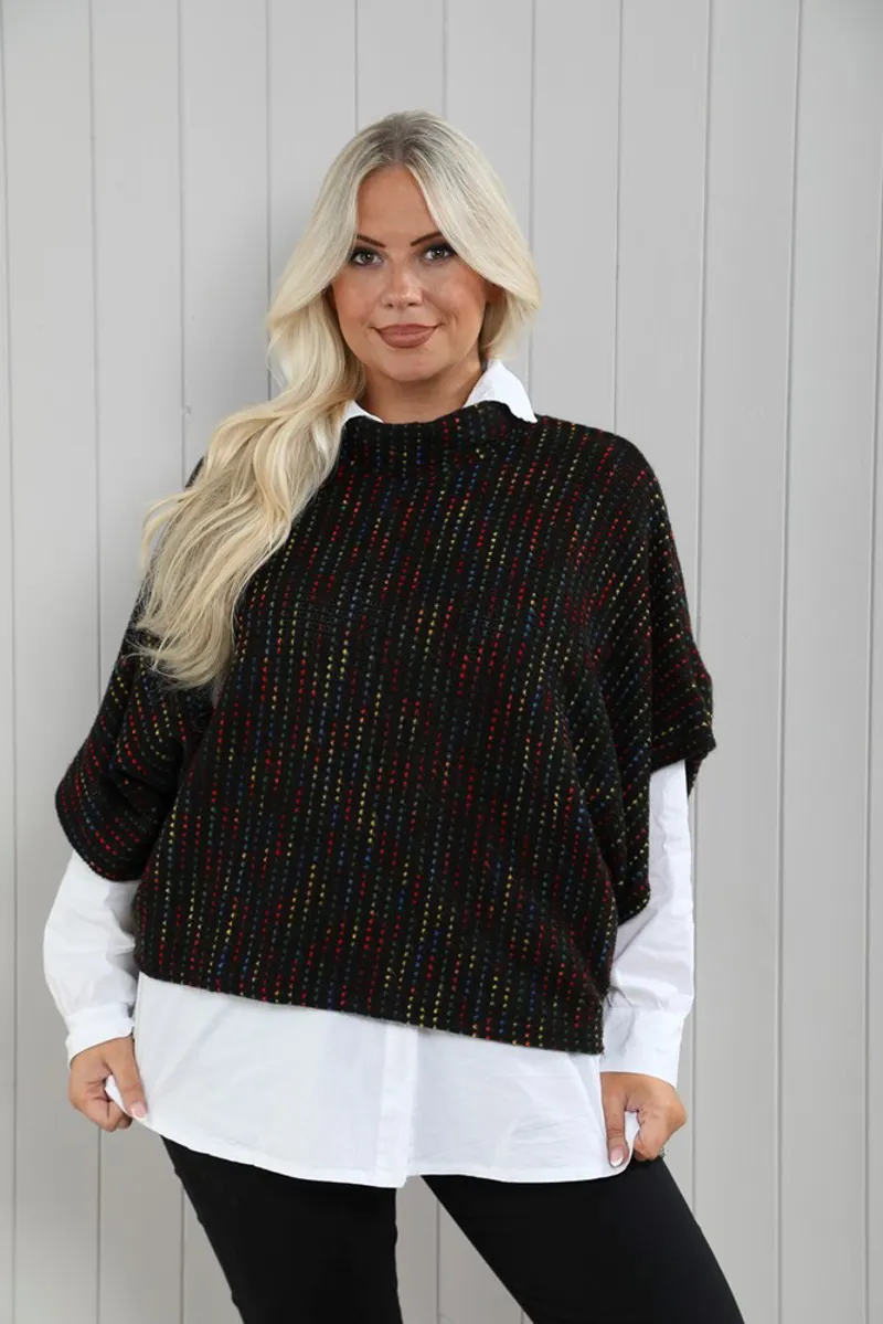 Goose Island rainbow fleck poncho Dark Chocolate