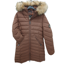 Superdry fuji faux fur mid length jacket Nutmeg
