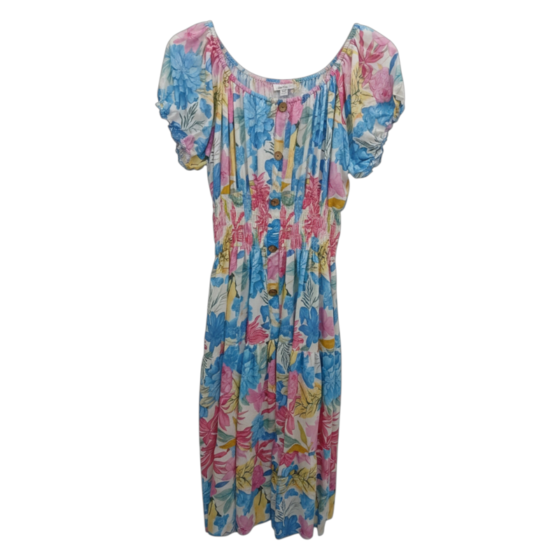 Paradiso pastel floral midi dress Blue