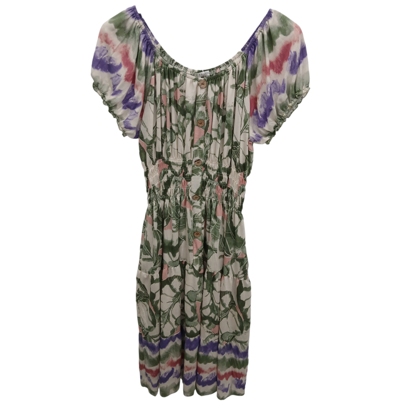 Paradiso floral leaf midi dress Green