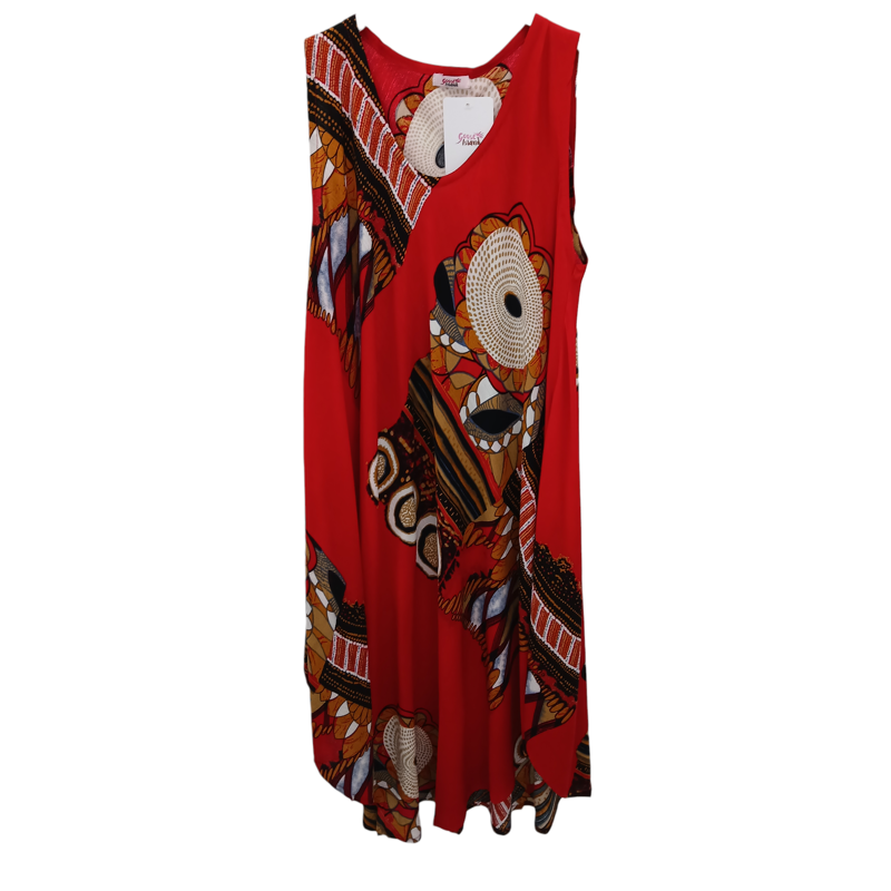 Goose Island abstract print dress Red