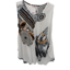 Goose Island abstract sleeveless top White