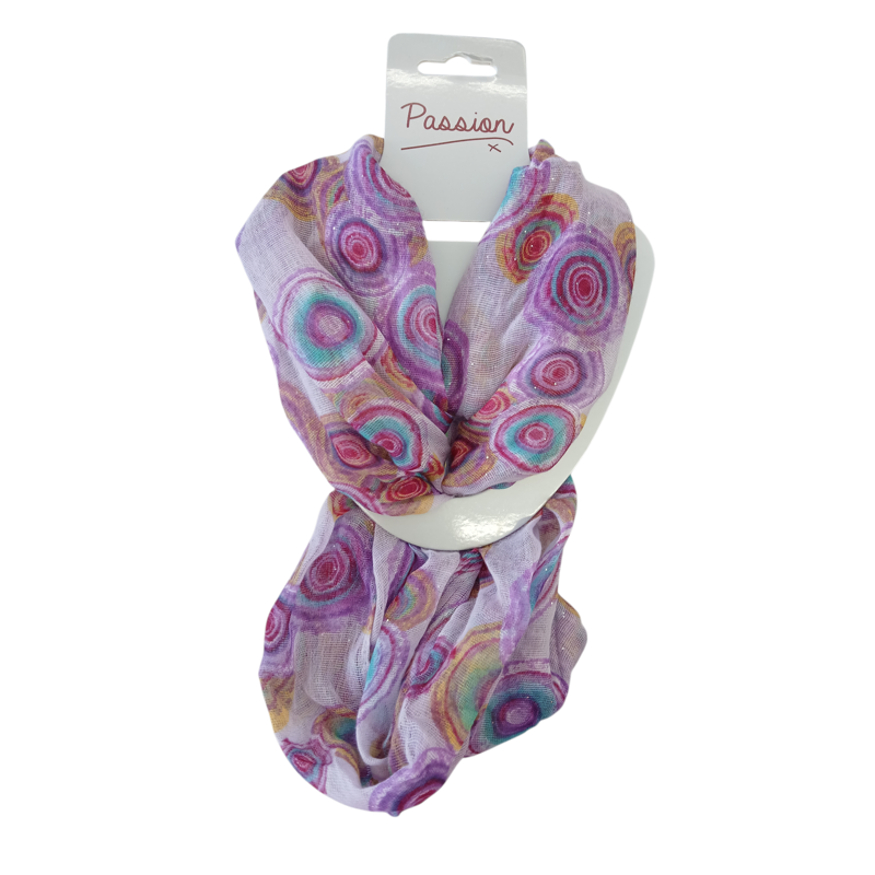 Passion circle print magnetic scarf Pink