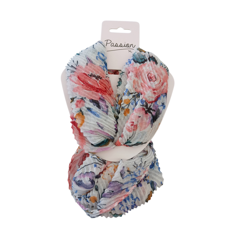 Passion floral rose magnetic scarf Pink