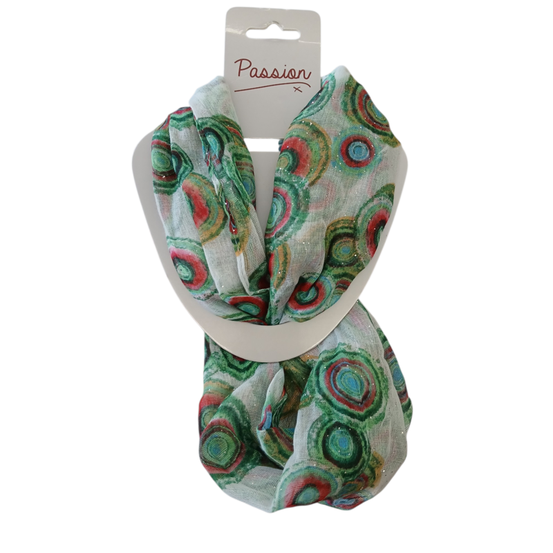 Passion circle print magnetic scarf Green