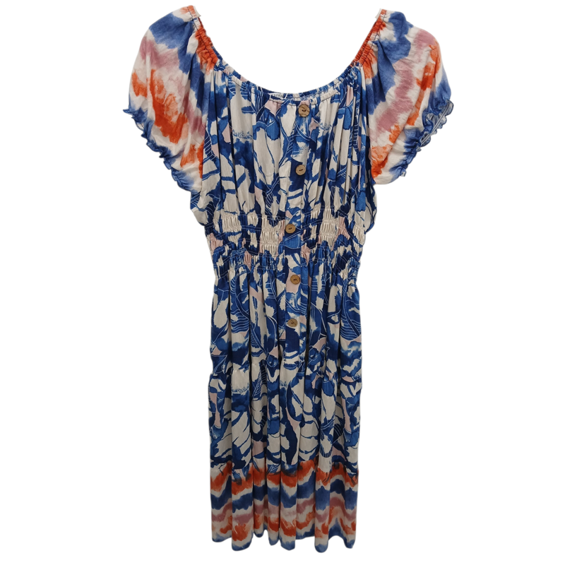 Paradiso floral leaf print dress Blue