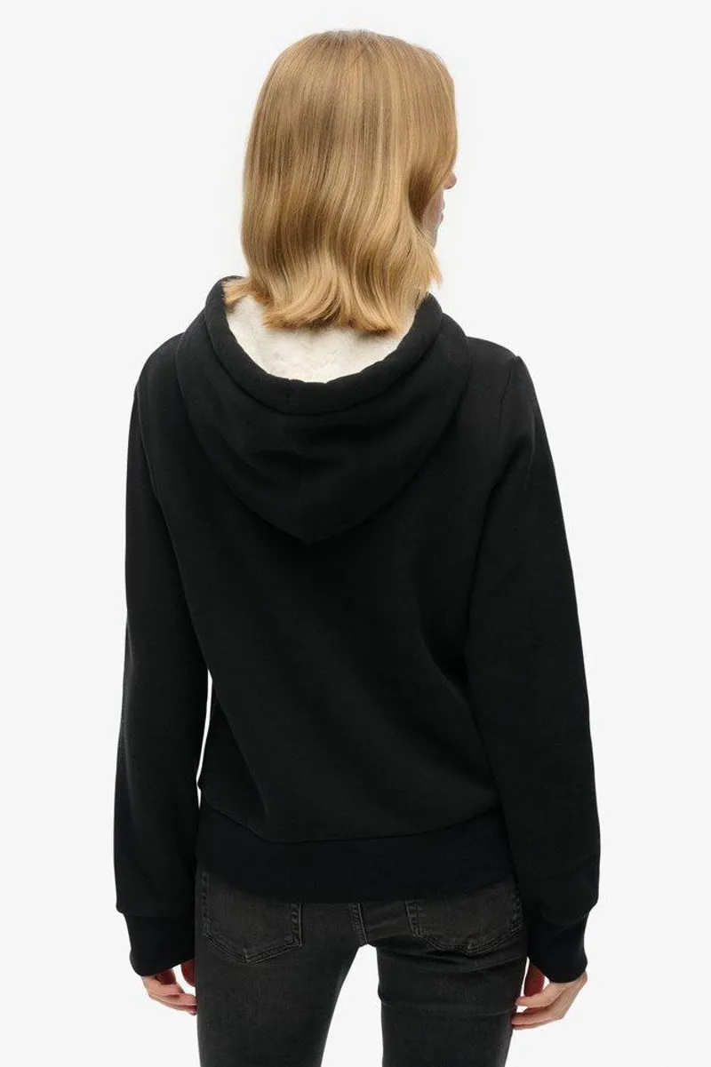 Superdry luxe metallic hoodie Black-1