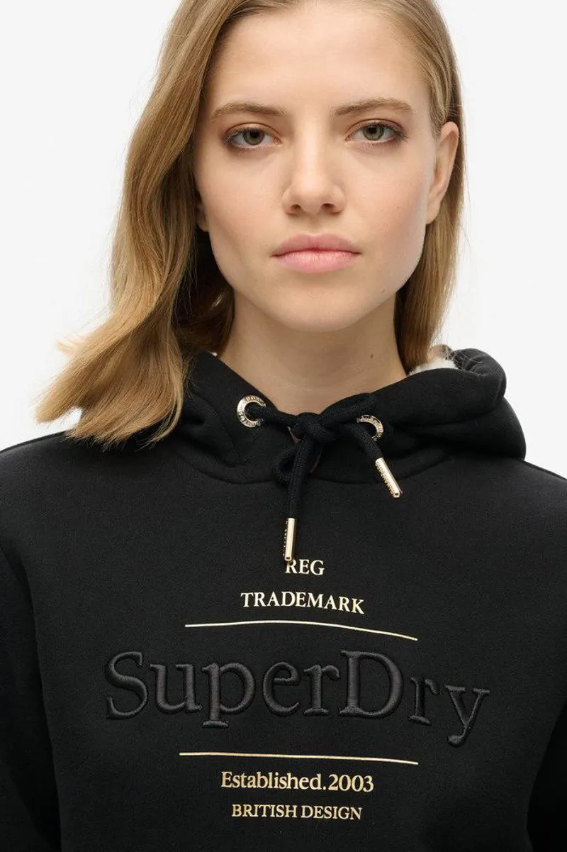 Superdry luxe metallic hoodie Black-2