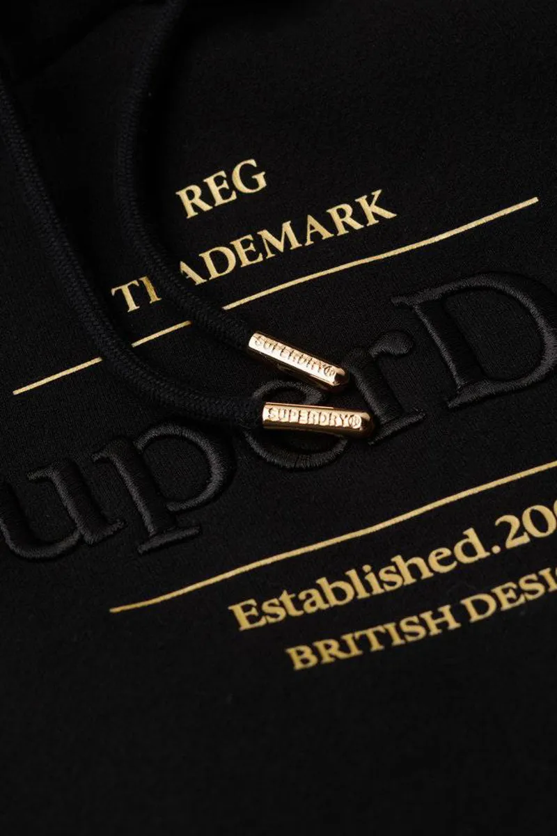 Superdry luxe metallic hoodie Black-3