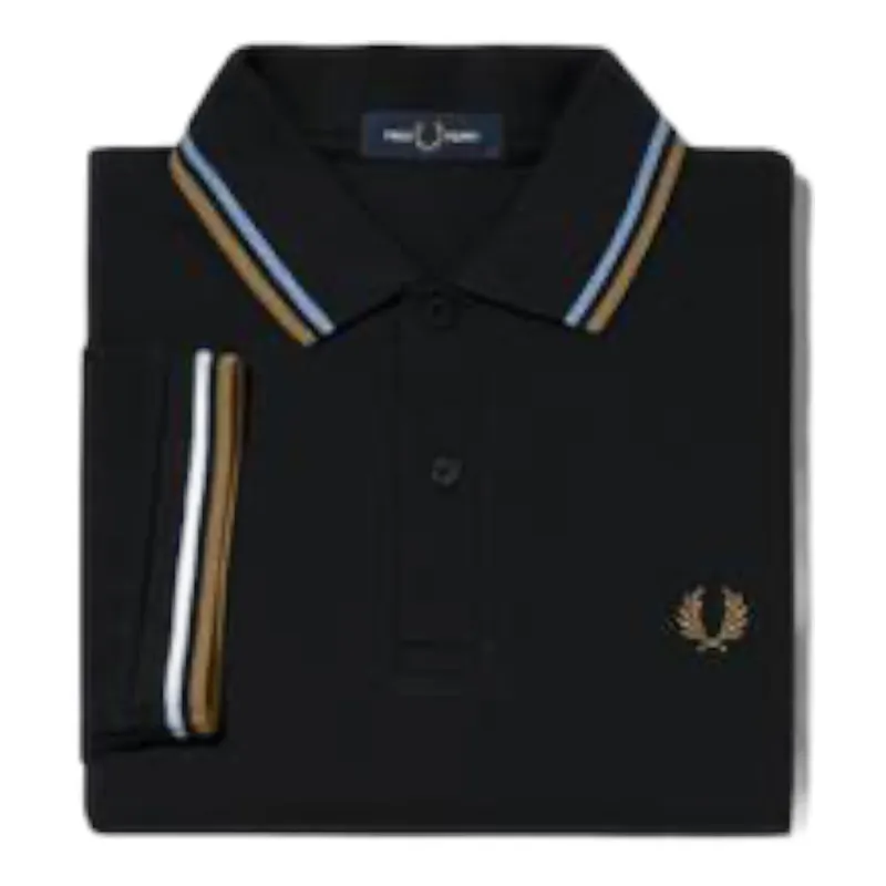 Fred Perry M3600-P41 Polo T-Shirt Black / Sky / Desert
