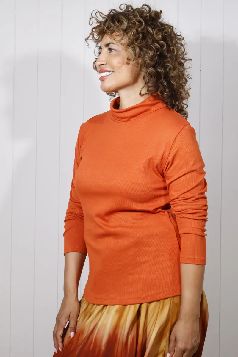 Goose Island classic ribbed polo Rust-3