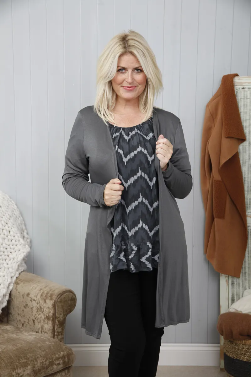 Goose Island open front cardigan Charcoal
