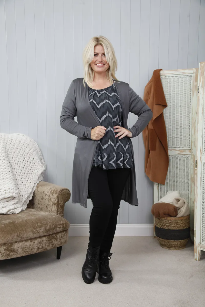 Goose Island open front cardigan Charcoal-6