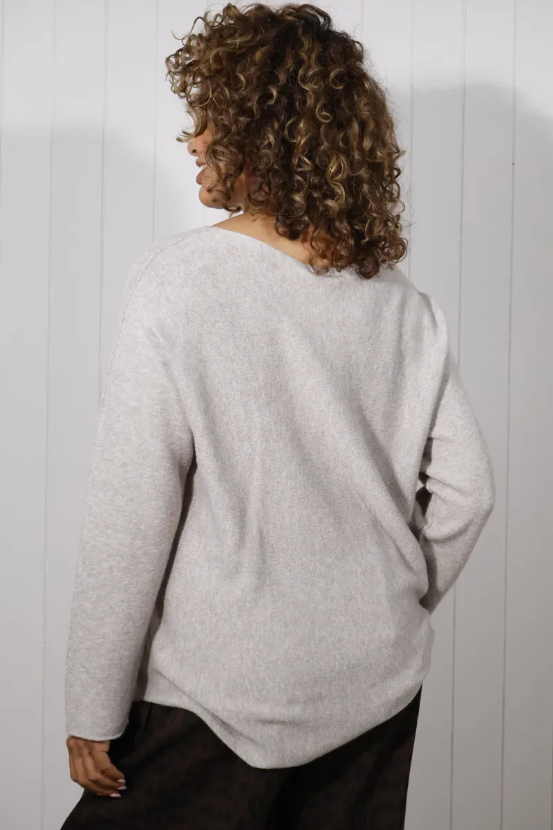 Goose Island v neck jumper Mocha-2