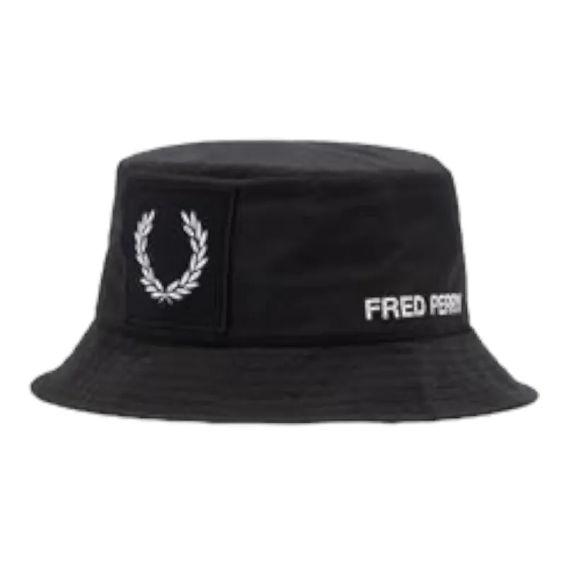 Fred Perry HW1653-102 Laurel Wreath Bucket Hat Black SMALL LAST ONE