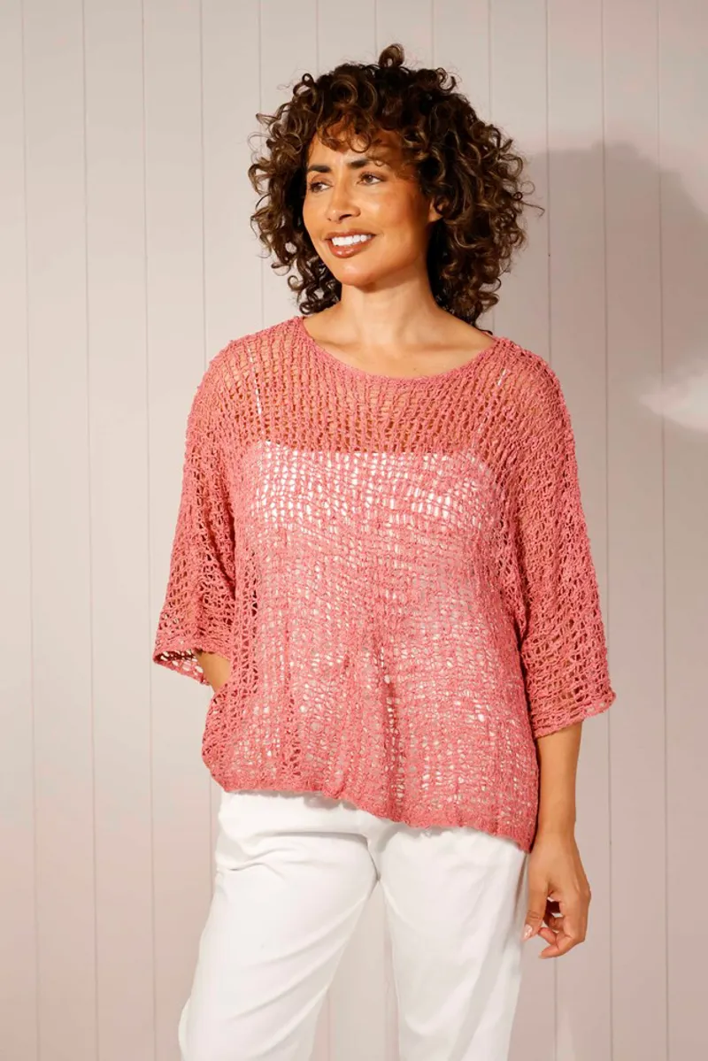 Goose Island popcorn style poncho Pink