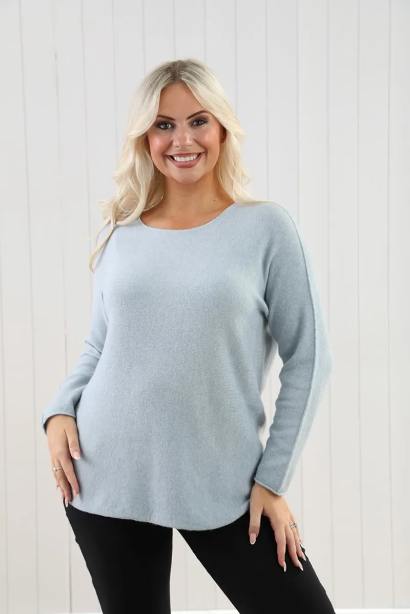Goose Island scoop neck jumper Grey