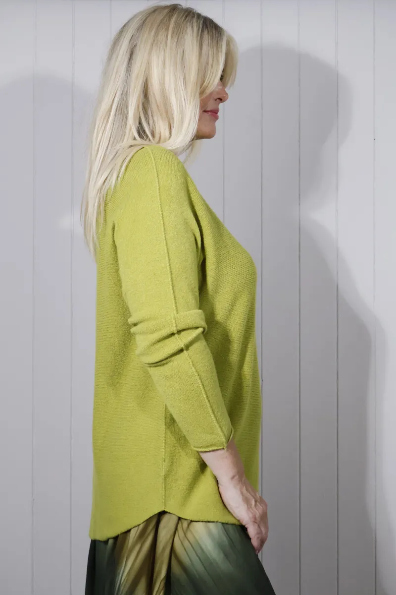 Goose Island scoop neck jumper Olive-1