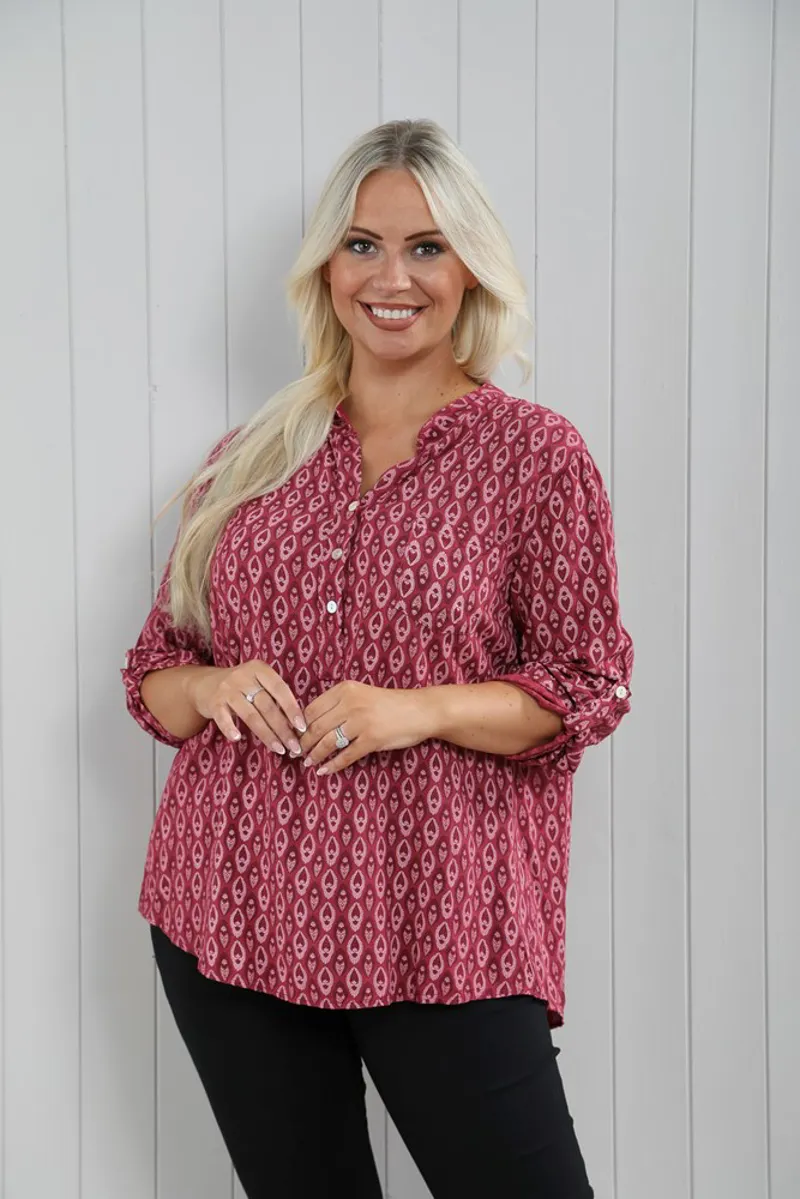 Goose Island diamond paisley print blouse Wine