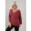Goose Island shimmer herringbone batwing top Wine
