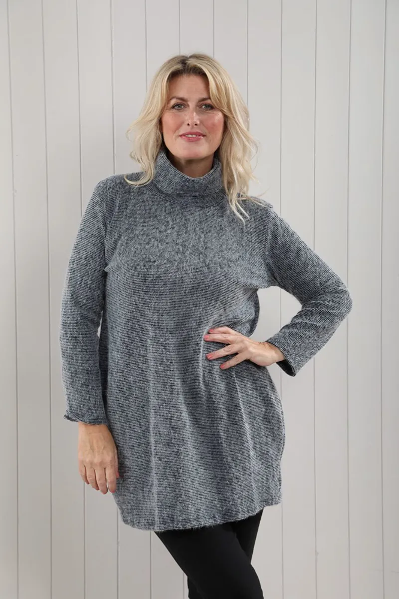 Goose Island soft touch cowl neck tunic Denim