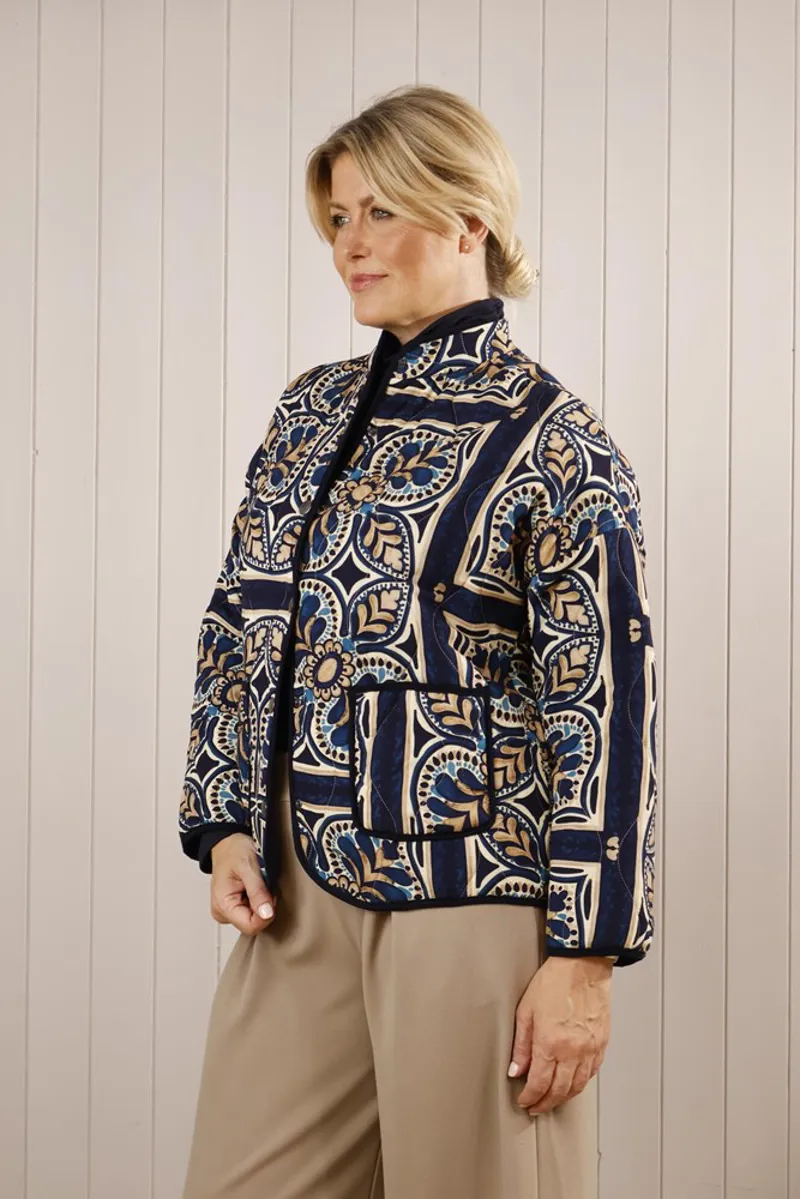 Goose Island paisley bomber jacket Navy