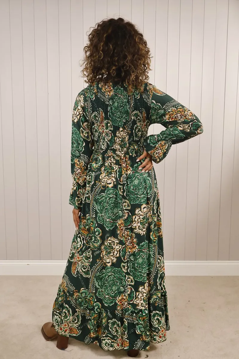 Goose Island paisley floral print dress Green-1