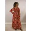 Goose Island paisley flower print dress Wine