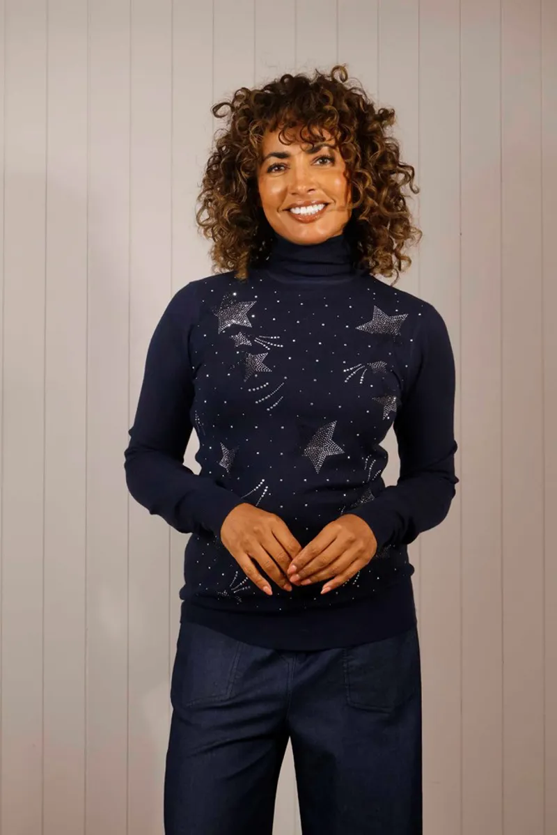 Goose Island turtle neck jumper Navy