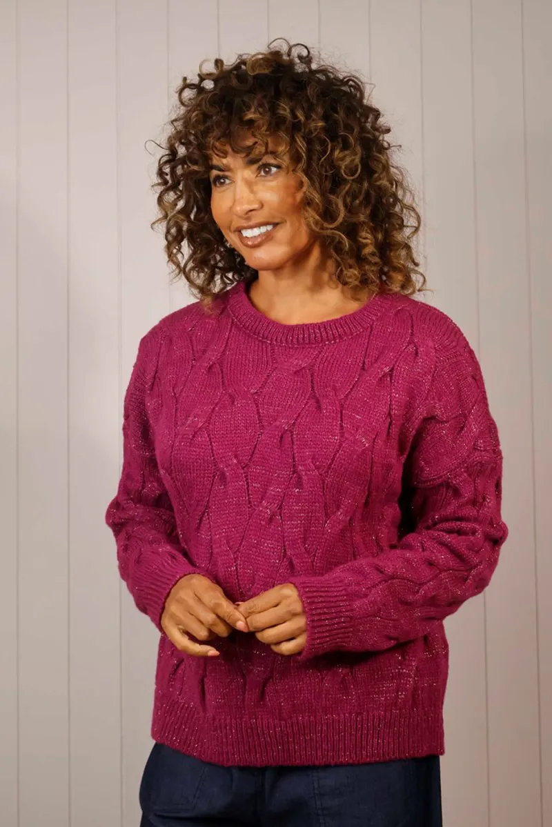 Goose Island cable knit jumper Pink