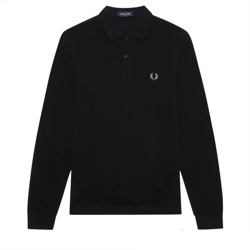 Fred Perry Long Sleeve Polo T-shirt Black/Chrome XXL ONLY LAST ONE