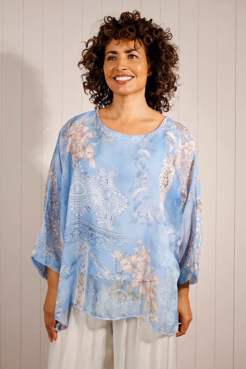 Goose Island paisley print top Blue