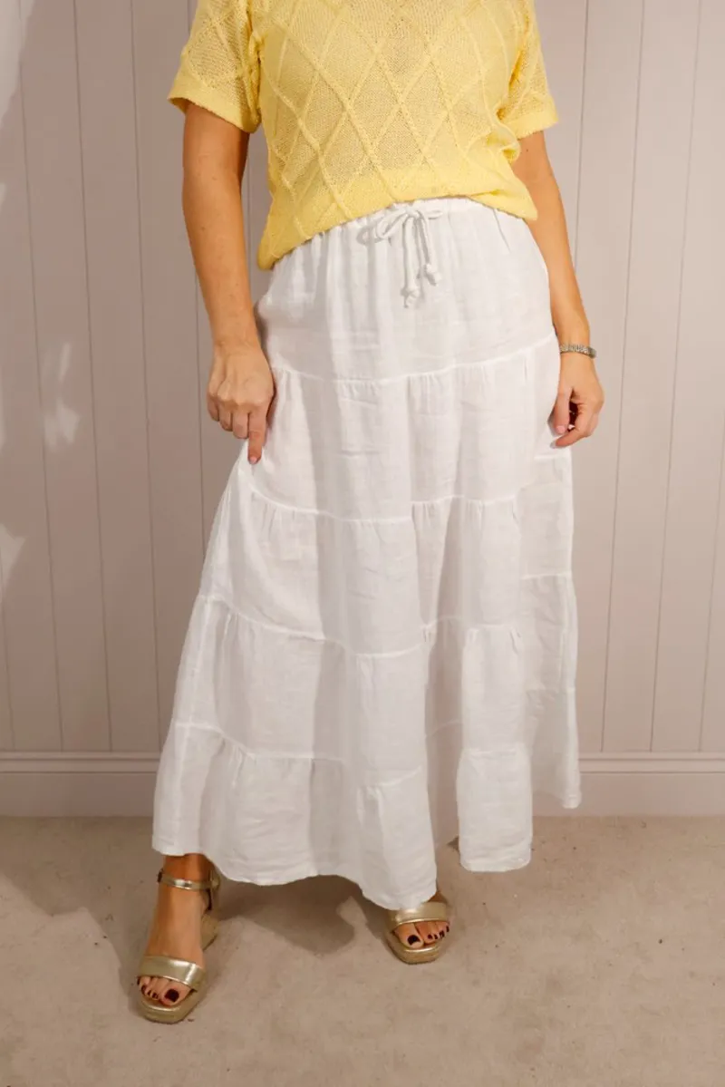 Goose Island tiered skirt White