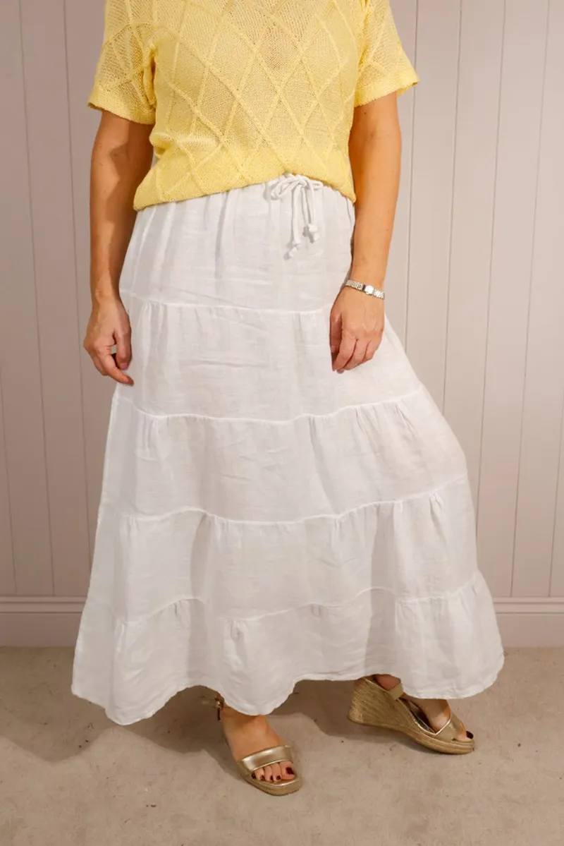 Goose Island tiered skirt White-1