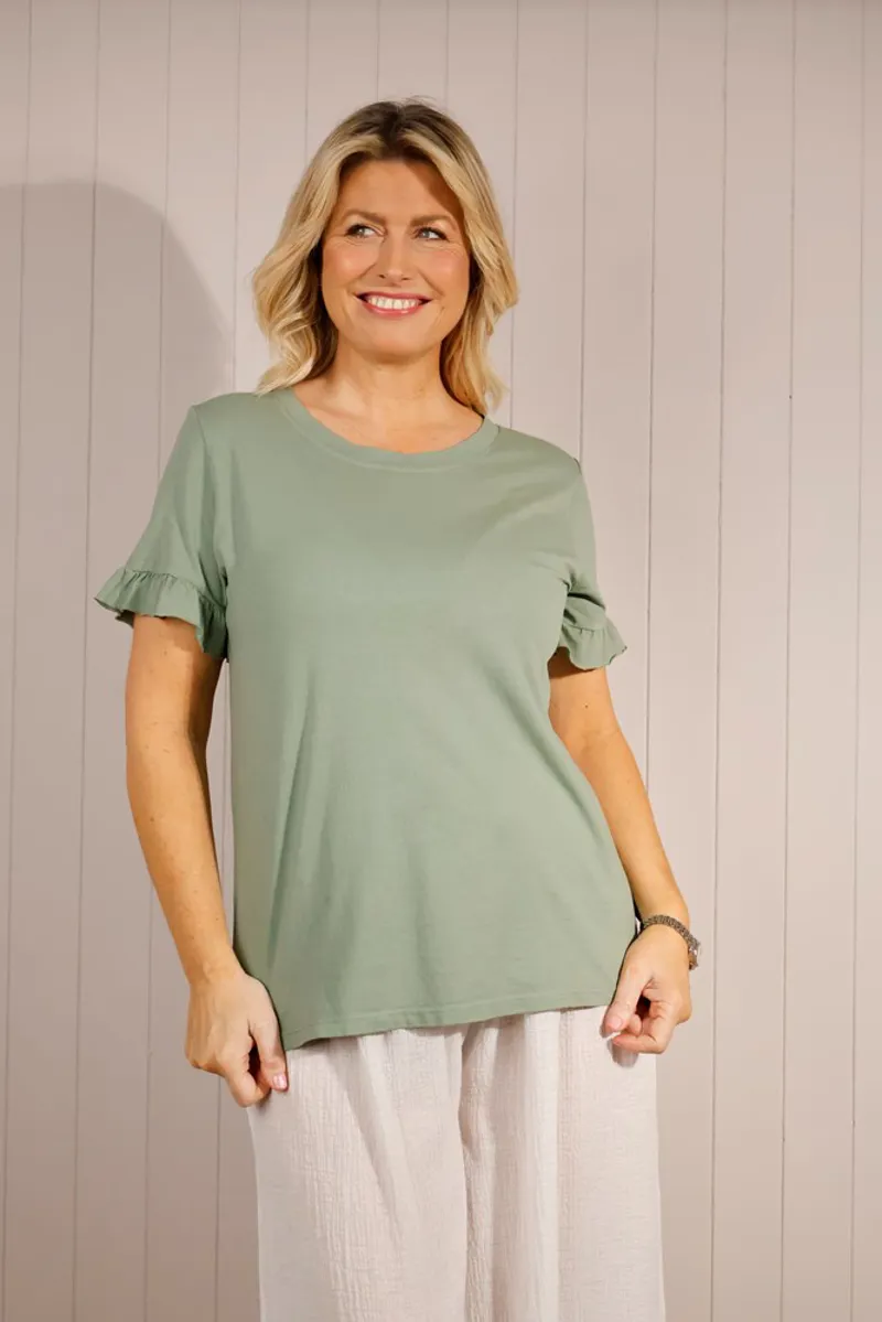 Goose Island cotton frill t shirt Green