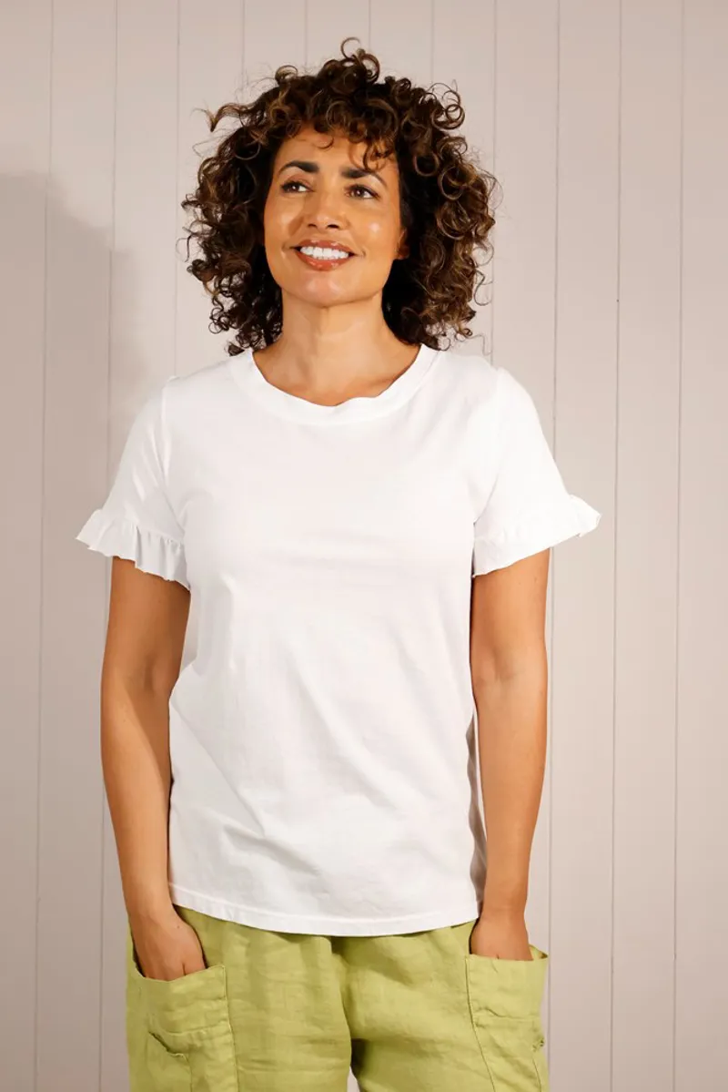 Goose Island cotton frill t shirt White