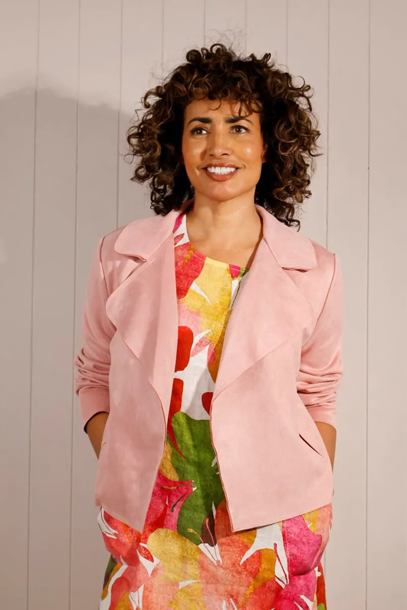 Goose Island suede look cropped jacket Pink