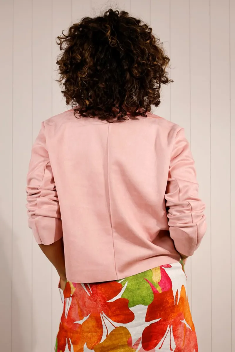 Goose Island suede look cropped jacket Pink-2