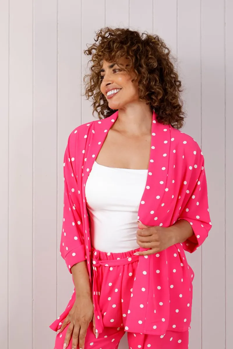 Goose Island polka dot jacket Fuchsia