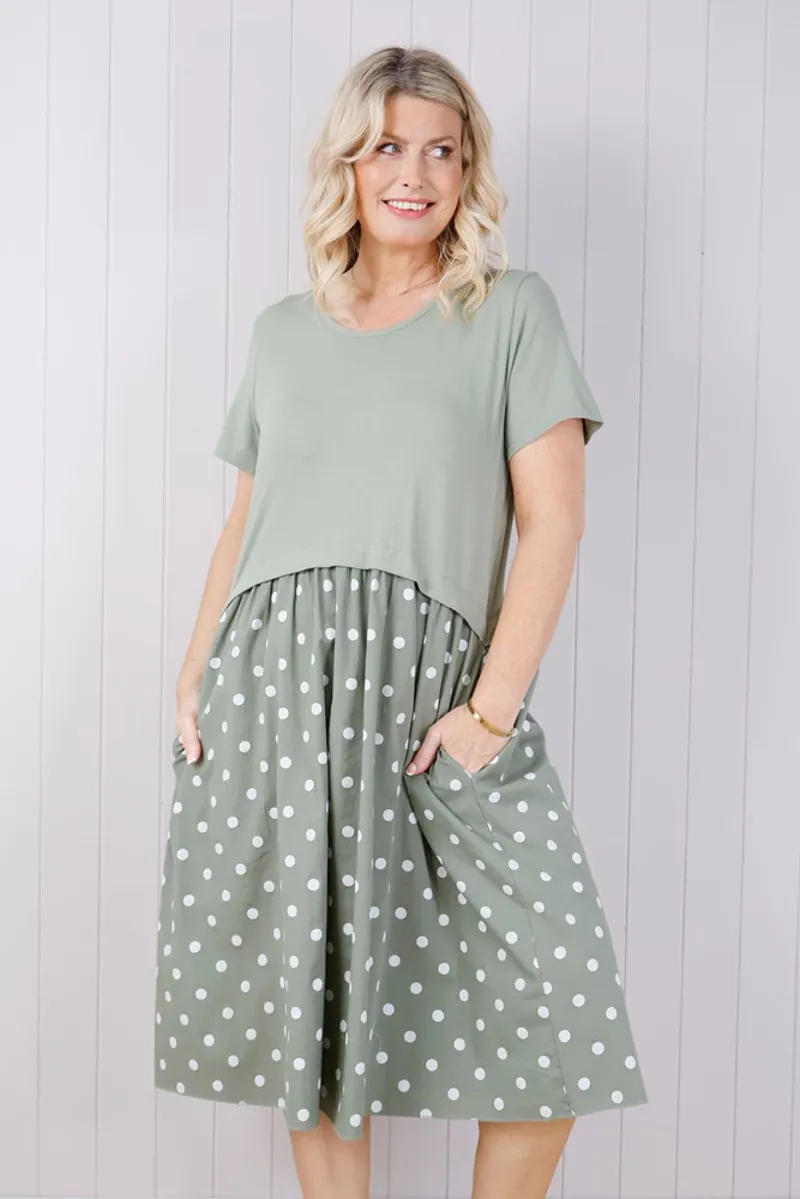 Goose Island polka dot venus dress Khaki-1