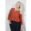 Goose Island pleat front blouse Orange