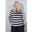 Goose Island striped cowl neck jumper Navy
