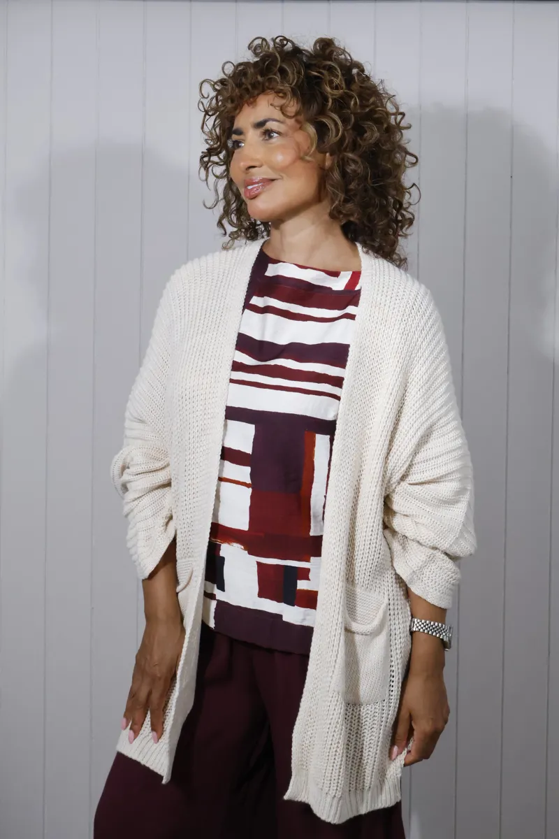 Goose Island cable knit cardigan Beige