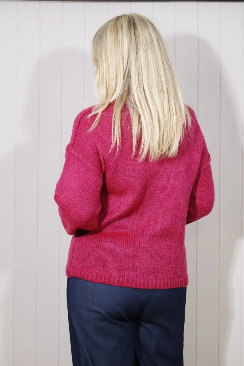 Goose Island turtle neck jumper Fuchsia-1
