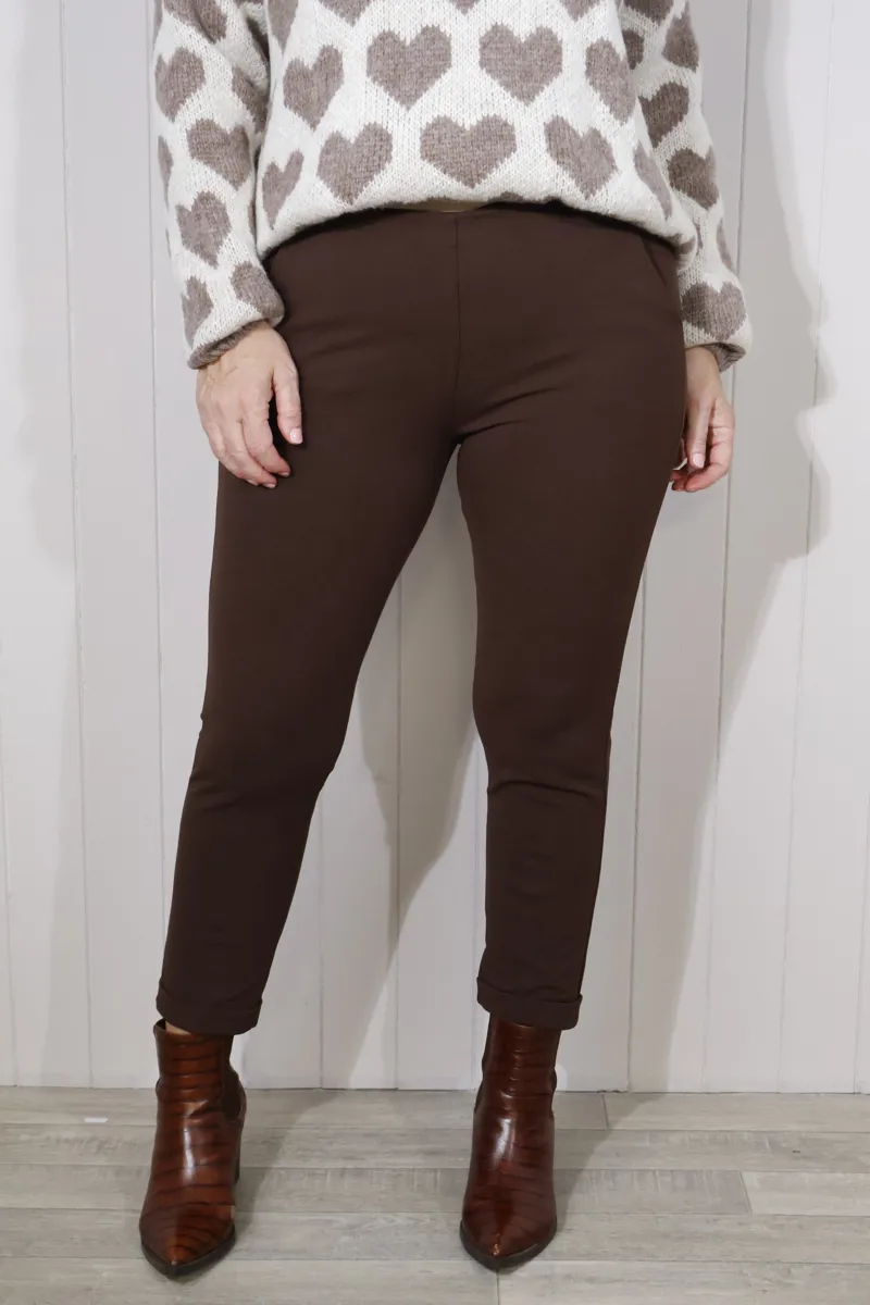 Goose Island ankle grazer trousers Brown-1